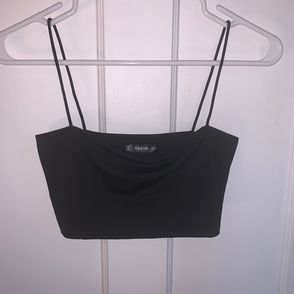 Solid slim crop Cami top- SHEIN